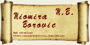 Miomira Borović vizit kartica